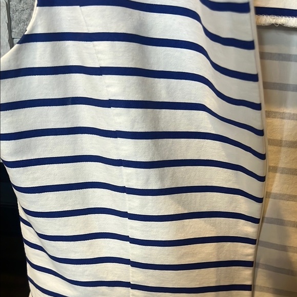 Chaps Navy and White striped A-Line floral Dress size 12 - Picture 10 of 10